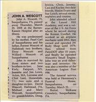 Wescott, John A